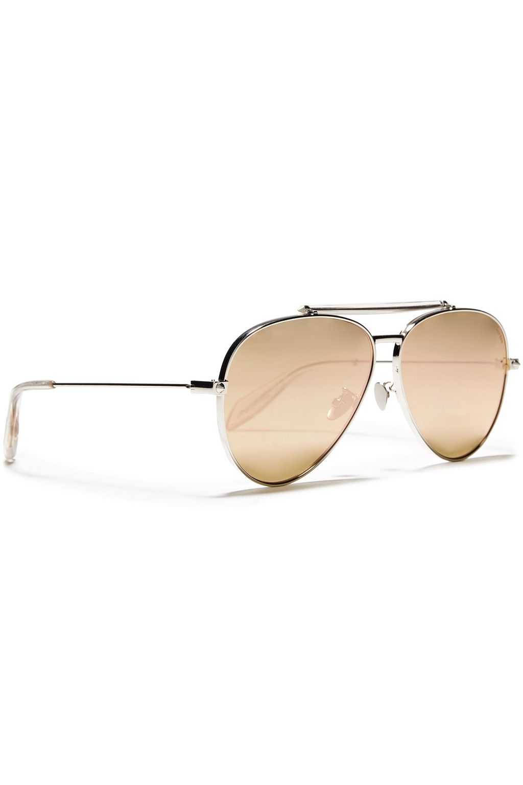 MCQUEEN Aviator-style silver-tone sunglasses