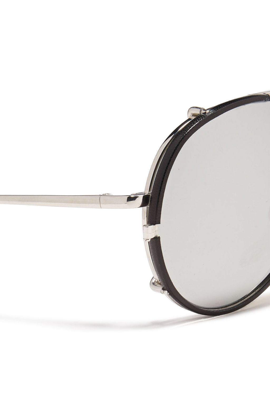 LINDA FARROW Aviator-style gunmetal-tone sunglasses