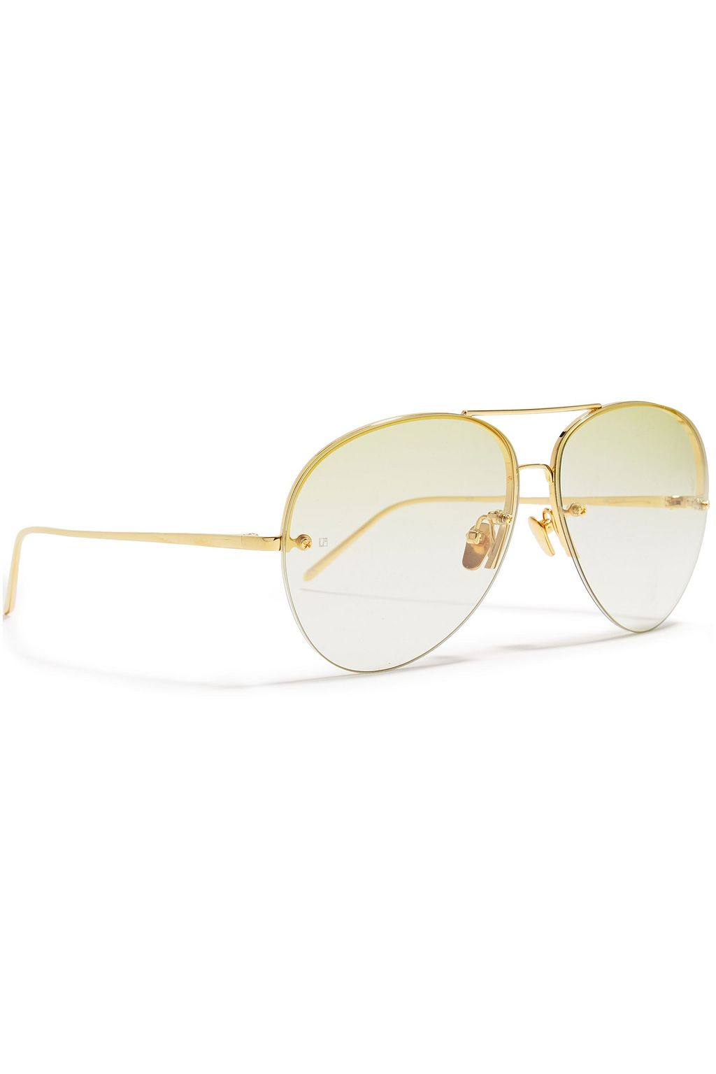 LINDA FARROW Aviator-style gold-tone sunglasses