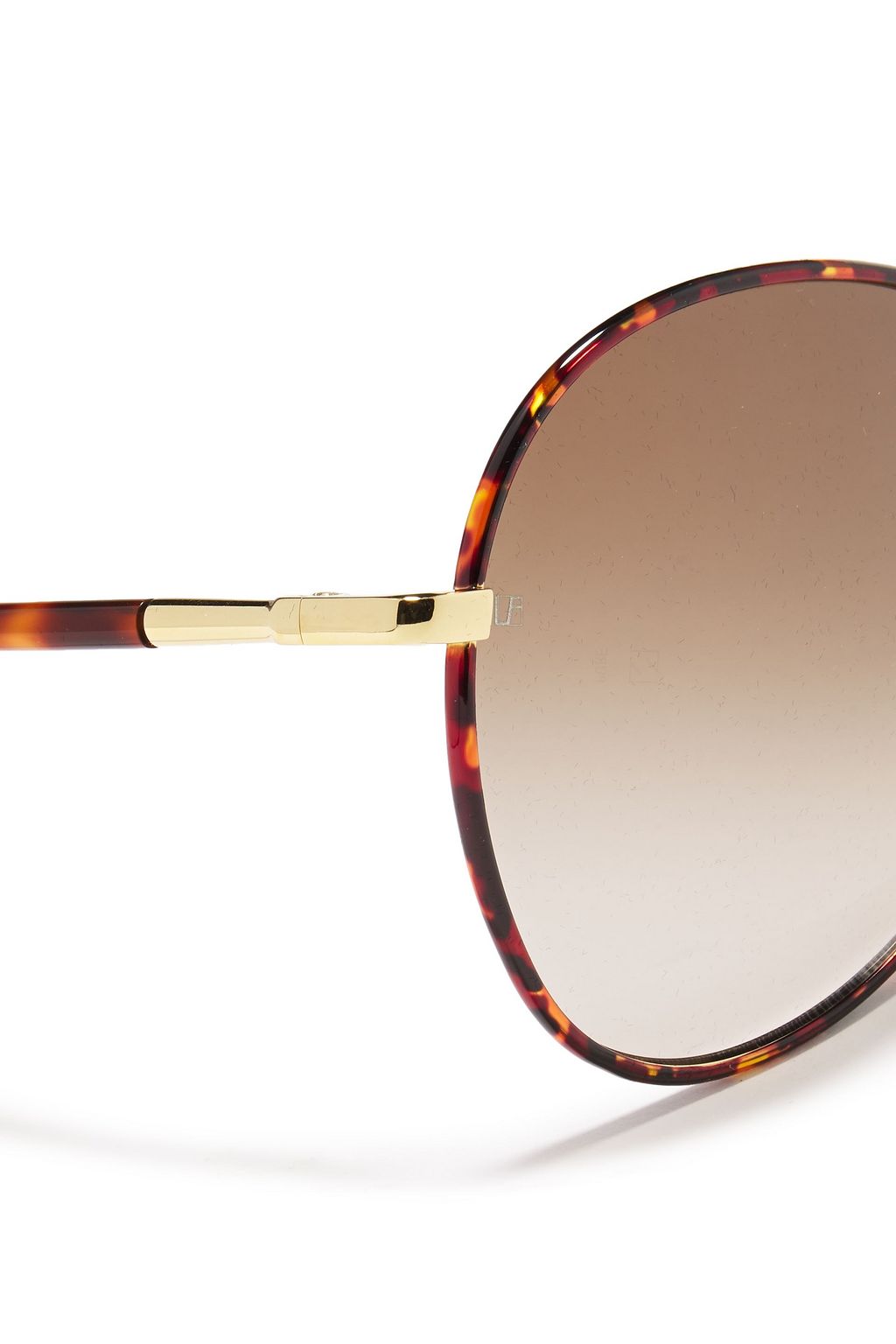 LINDA FARROW Aviator-style tortoiseshell acetate and gold-tone sunglasses