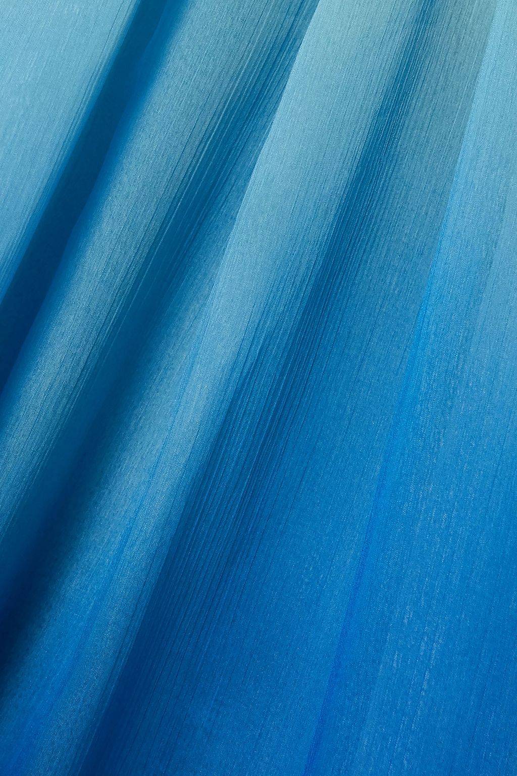 SIMKHAI Fringed ombré crinkled chiffon halterneck maxi dress