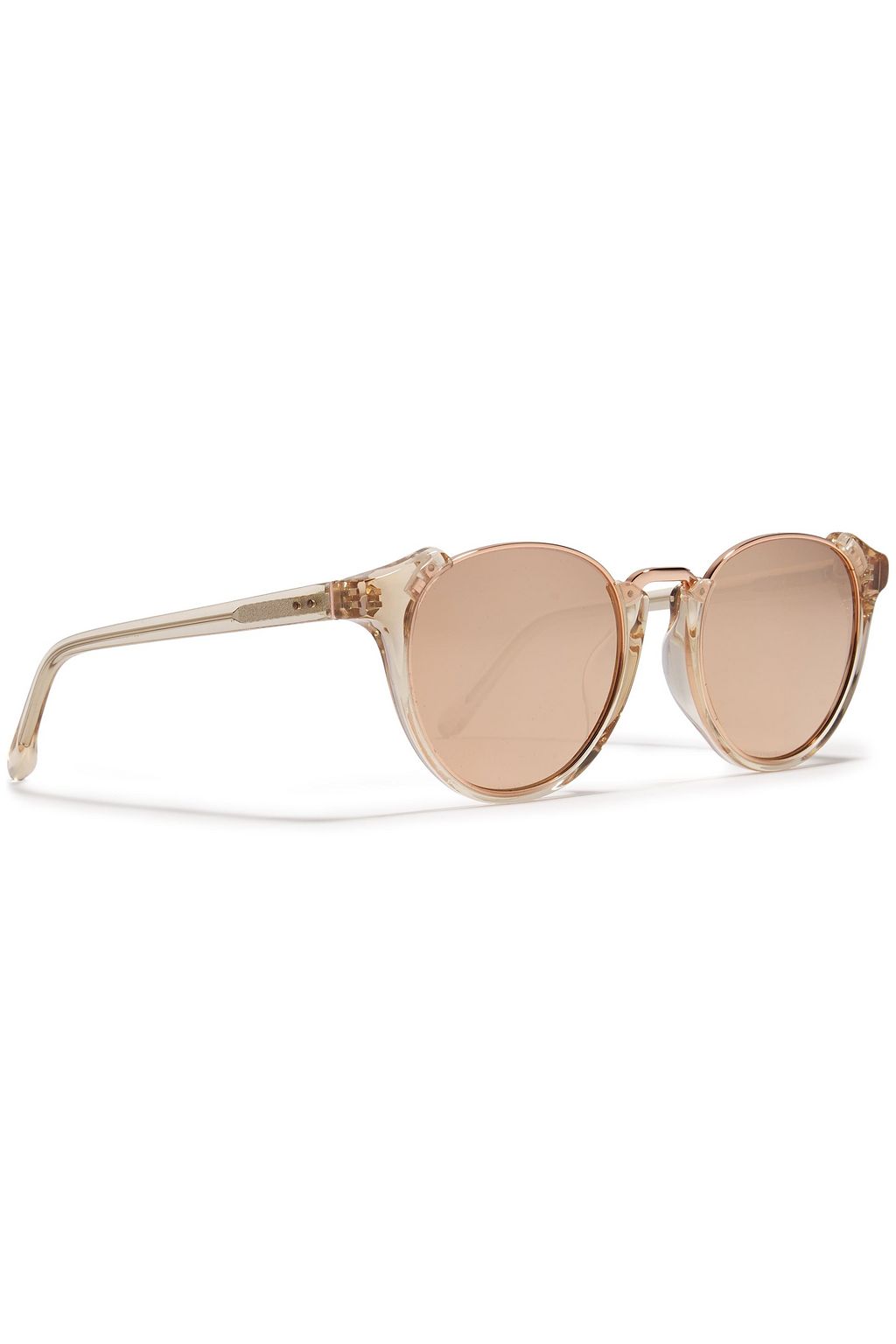 LINDA FARROW Caty-eye acetate and rose gold-tone mirrored sunglasses