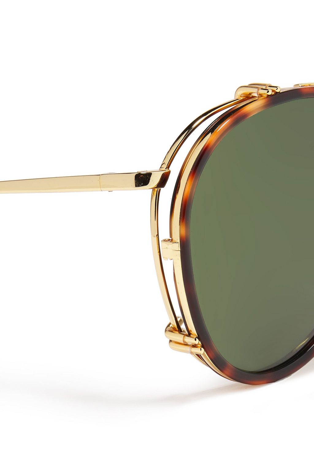 LINDA FARROW Aviator-style gold-tone and tortoiseshell acetate sunglasses