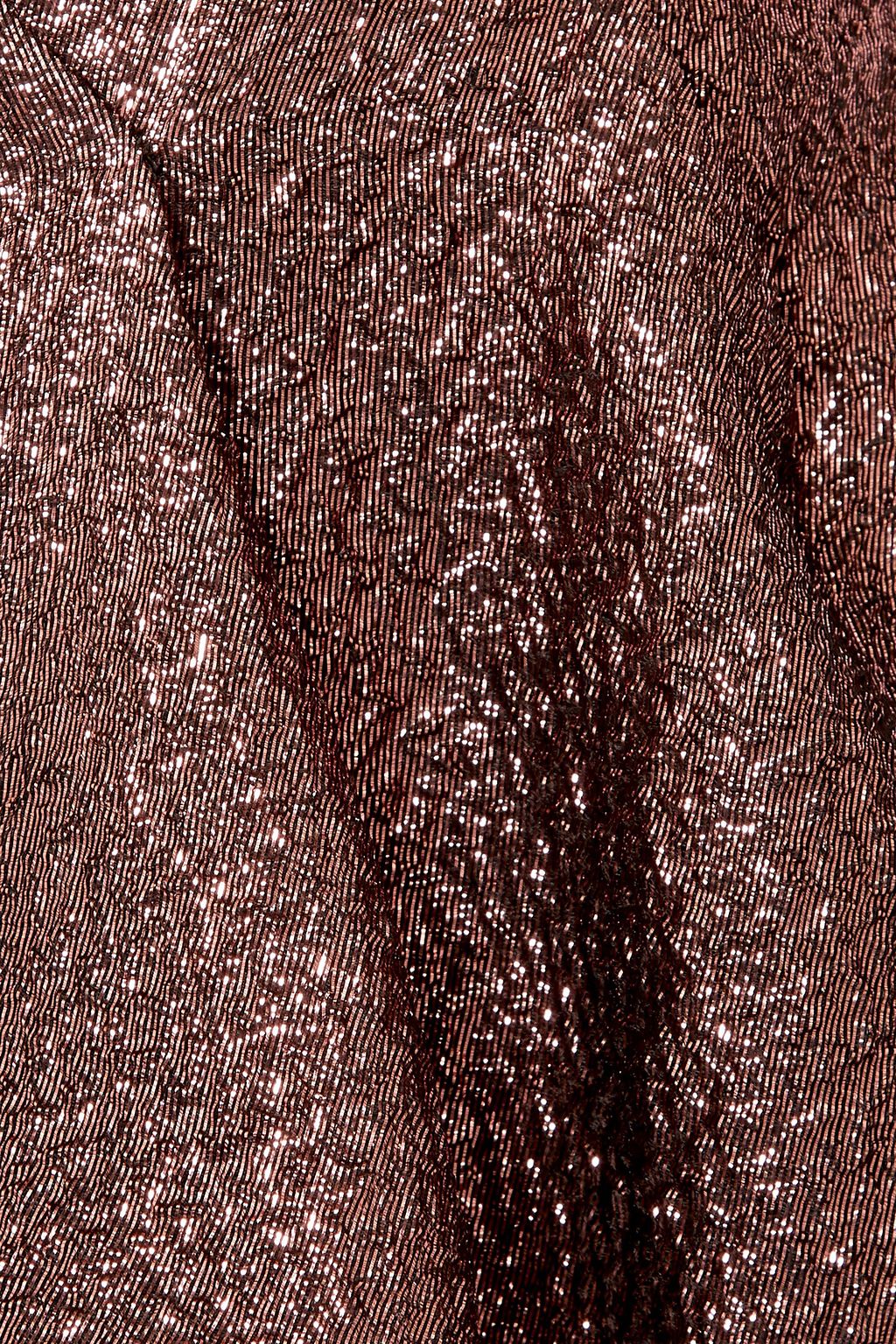 ROLAND MOURET One-shoulder asymmetric metallic textured-organza and crepe jumpsuit