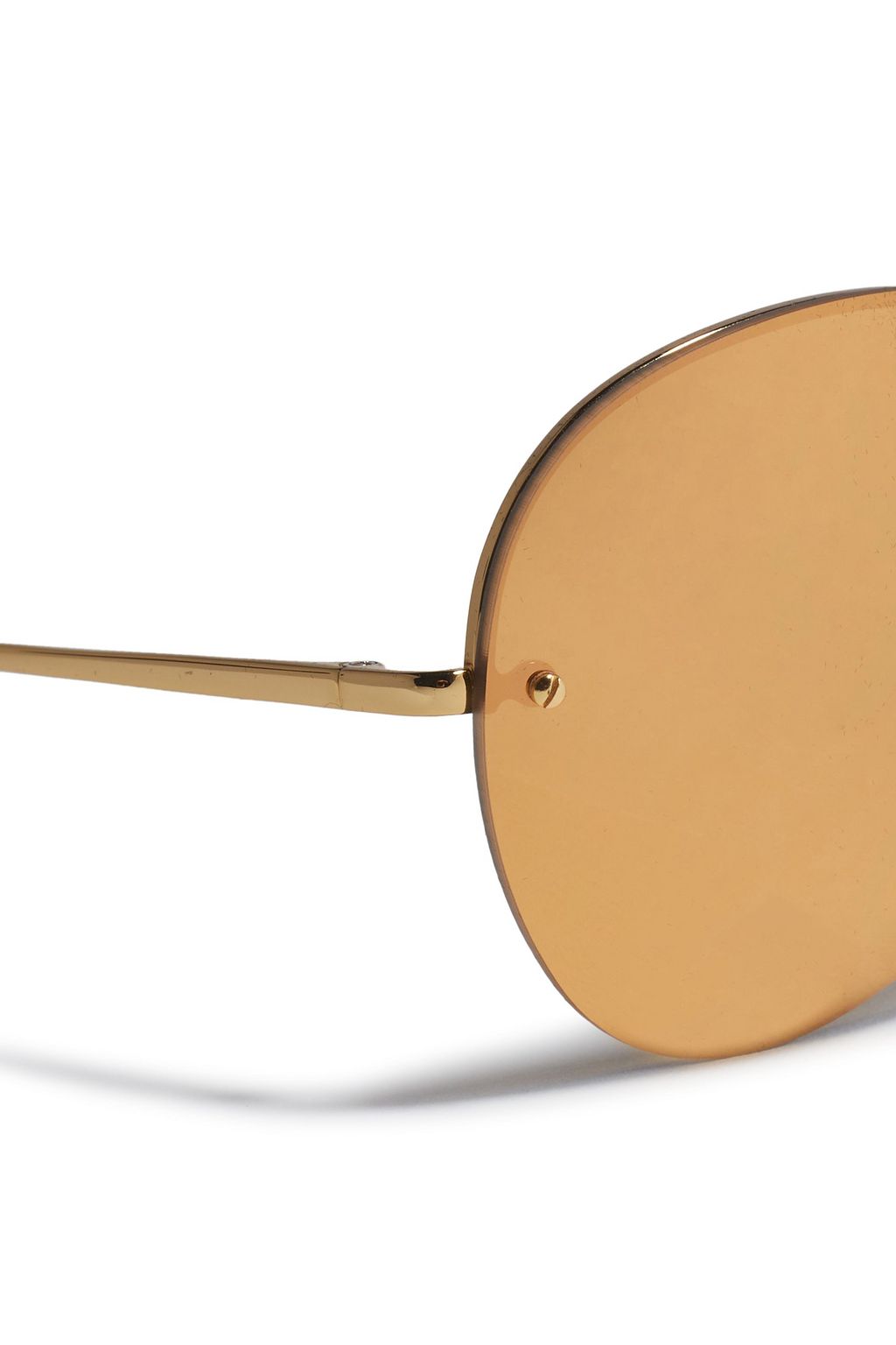 LINDA FARROW Aviator-style gold-tone mirrored sunglasses