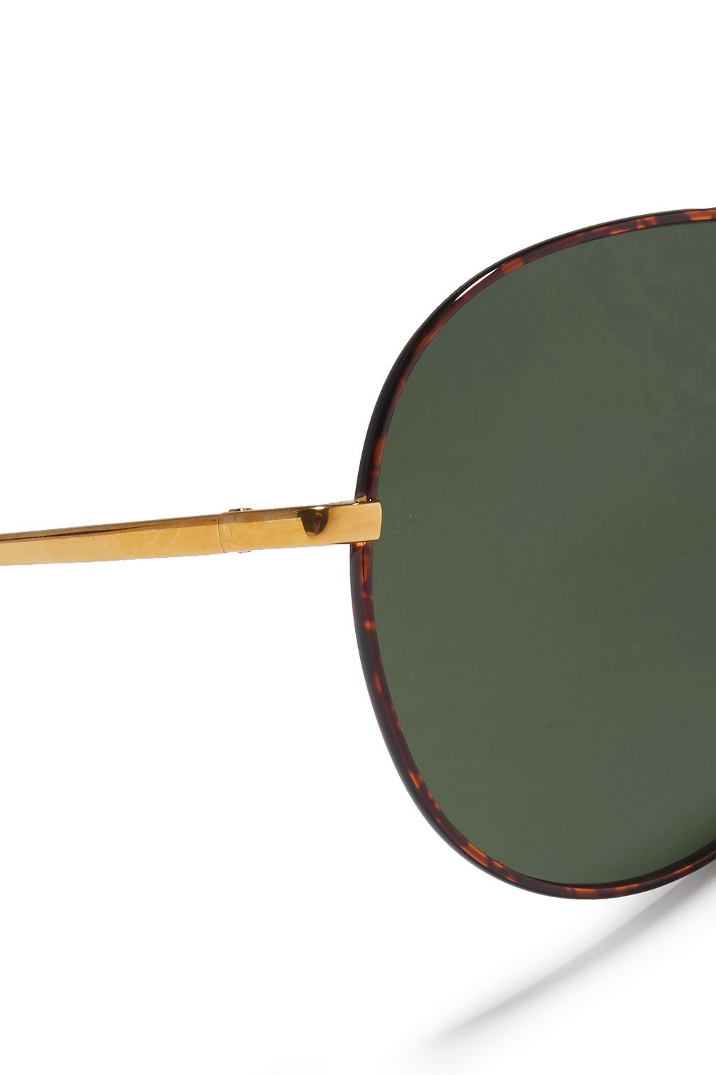 LINDA FARROW Aviator-style gold-tone and tortoiseshell acetate sunglasses