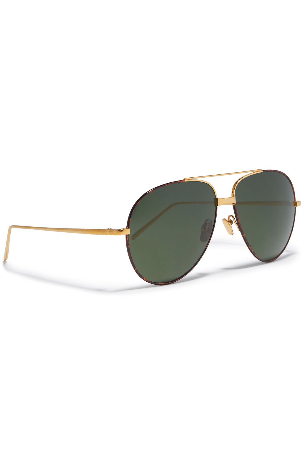LINDA FARROW Aviator-style gold-tone and tortoiseshell acetate sunglasses