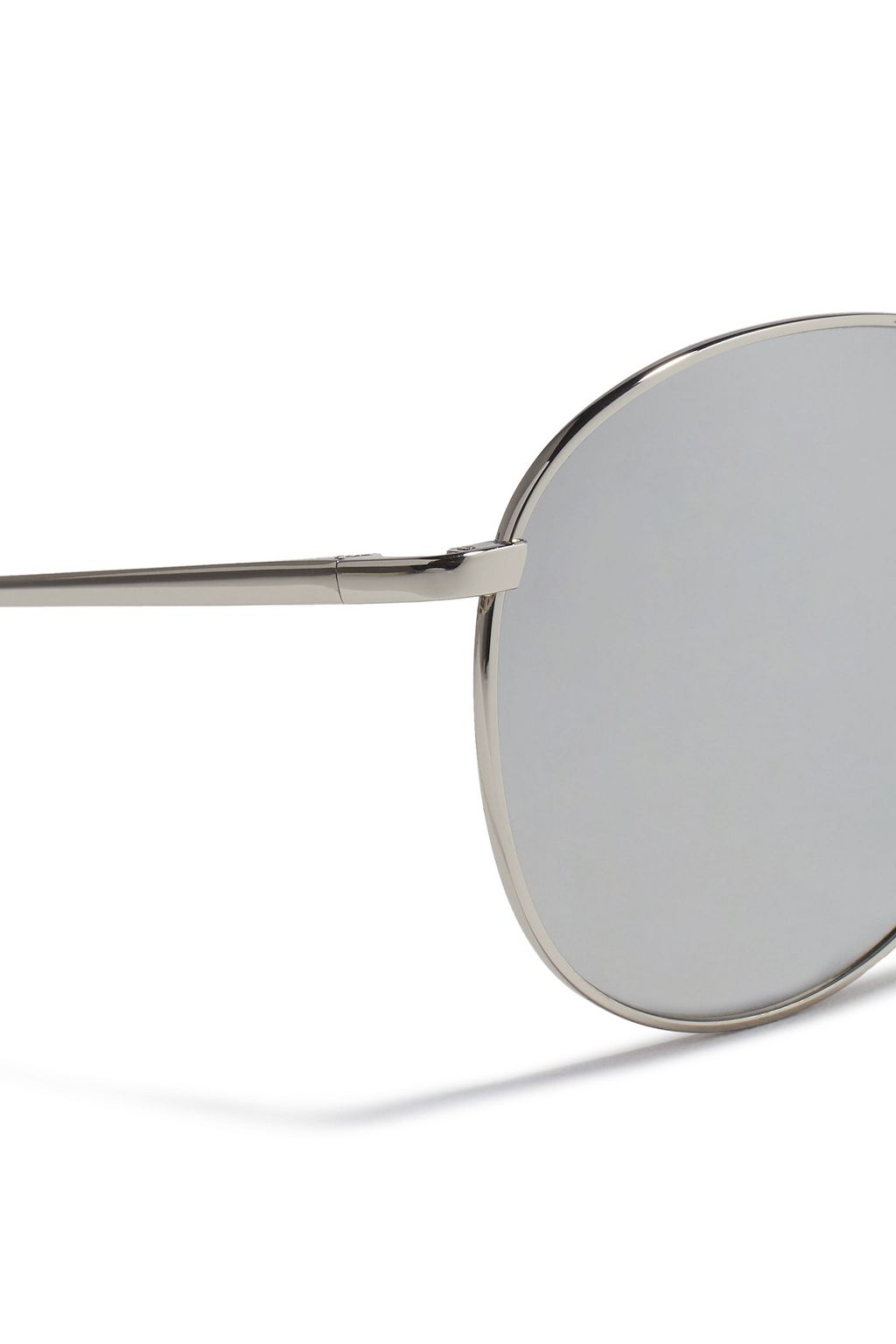 LINDA FARROW Aviator-style silver-tone mirrored sunglasses