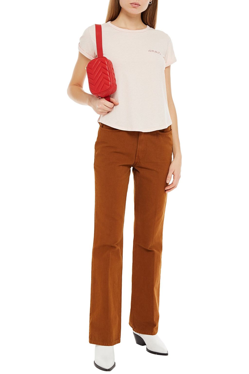 MAISON LABICHE Amour embroidered cotton-jersey T-shirt