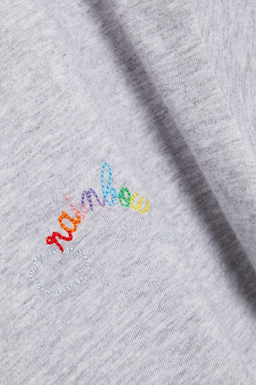 MAISON LABICHE Lil' Rainbow embroidered mélange cotton-jersey T-shirt