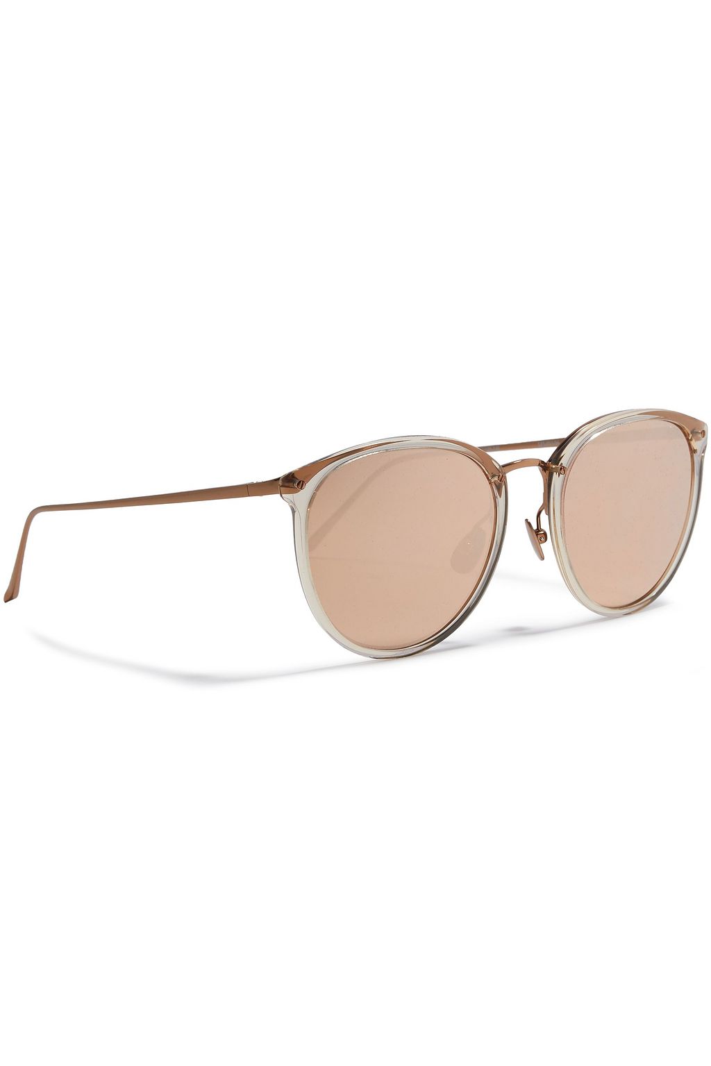 LINDA FARROW Caty-eye gold-tone and acetate mirrored sunglasses