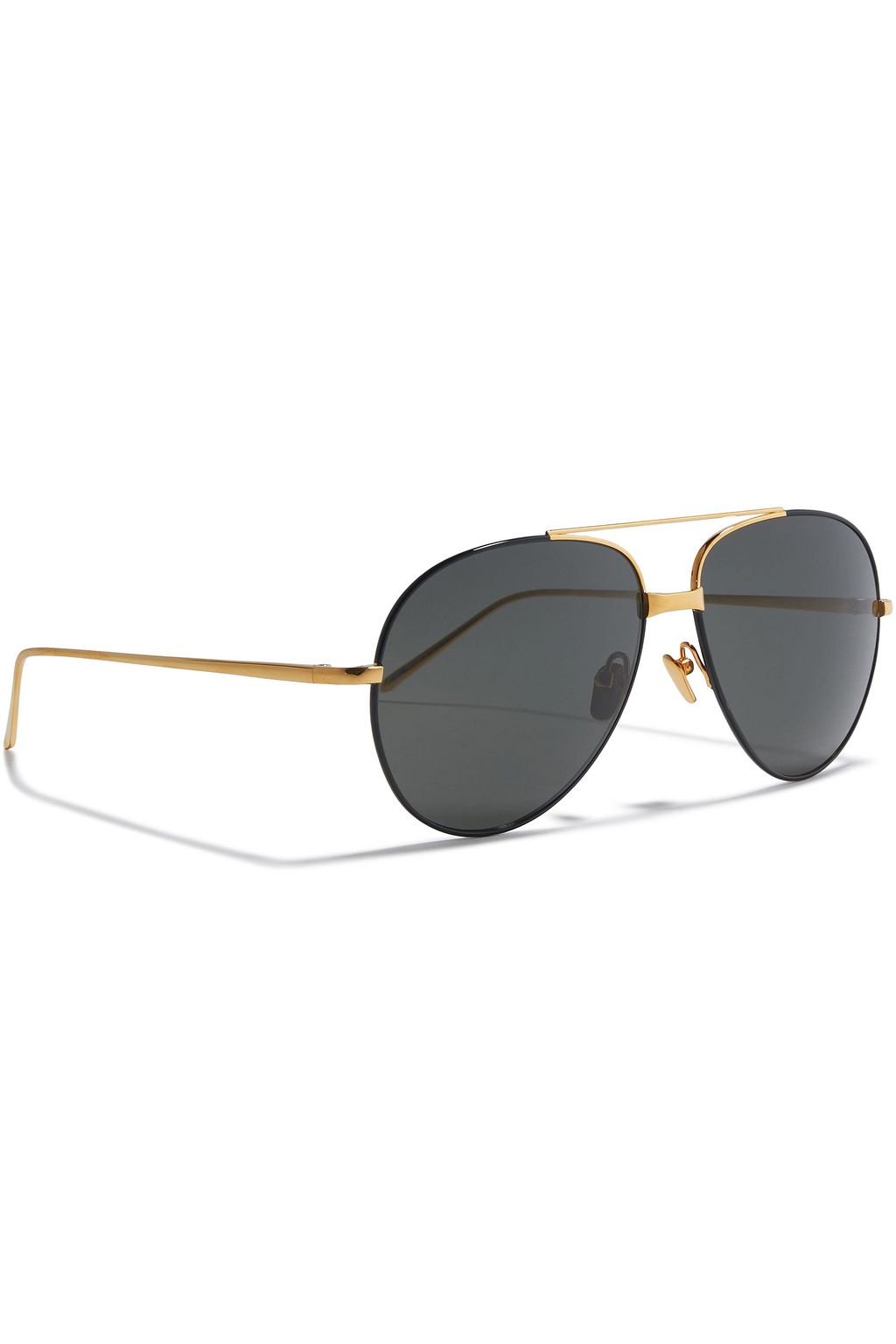 LINDA FARROW Aviator-style gold-tone sunglasses