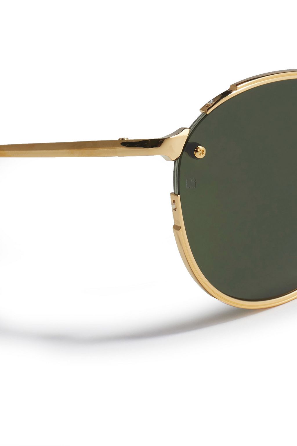 LINDA FARROW Round-frame gold-tone sunglasses