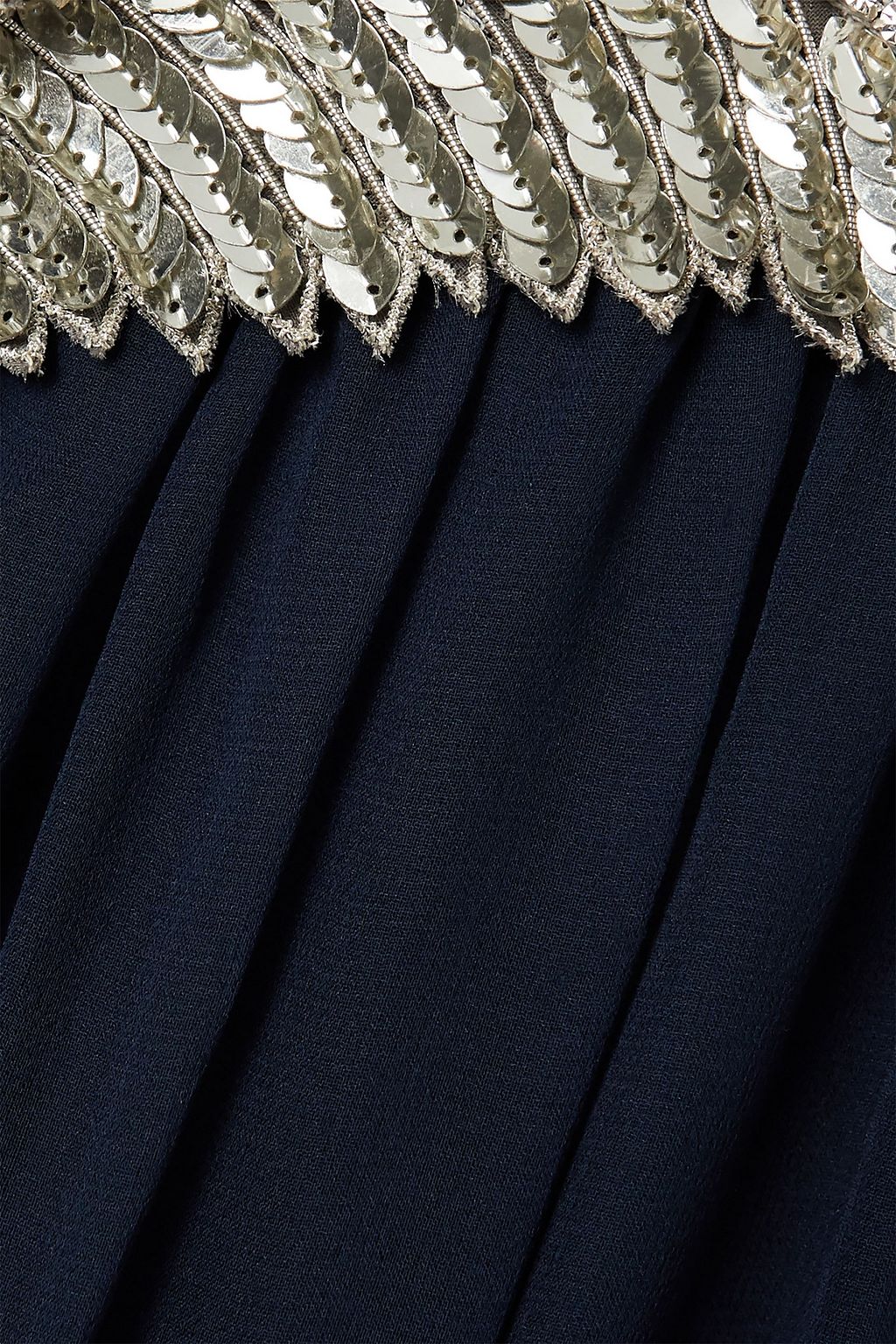 OSCAR DE LA RENTA Cape-effect embellished silk-chiffon gown