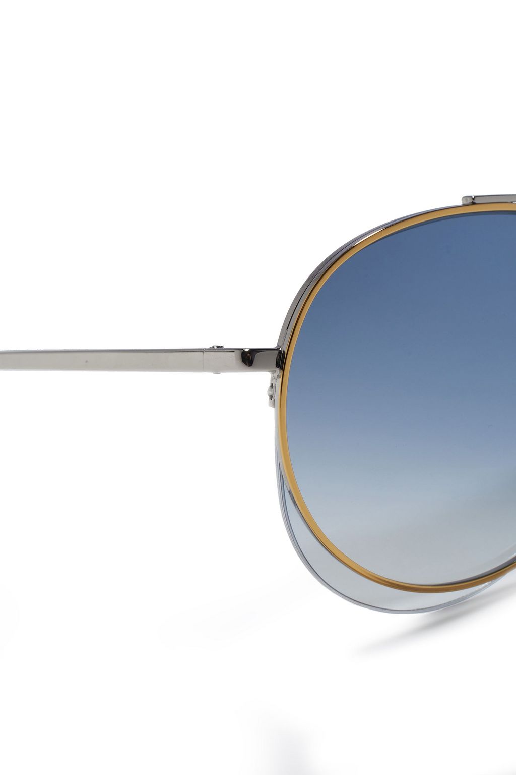 CHLOÉ Aviator-style gold-tone and acetate sunglasses