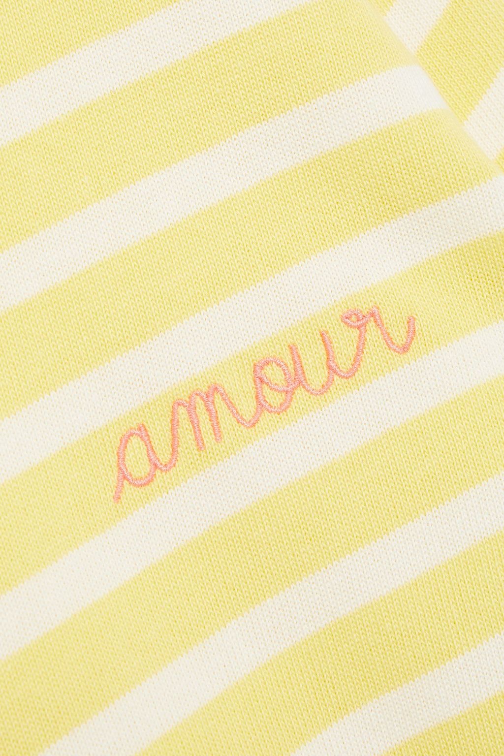 MAISON LABICHE Amour embroidered striped cotton top