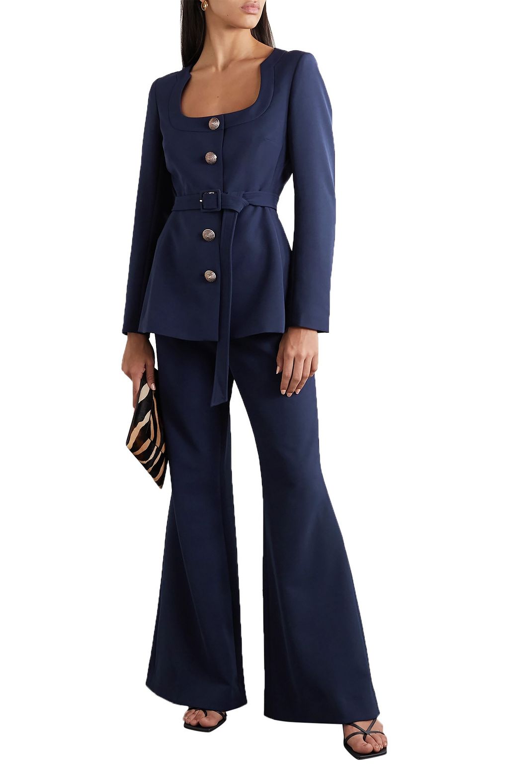 SALONI Ivy crepe flared pants