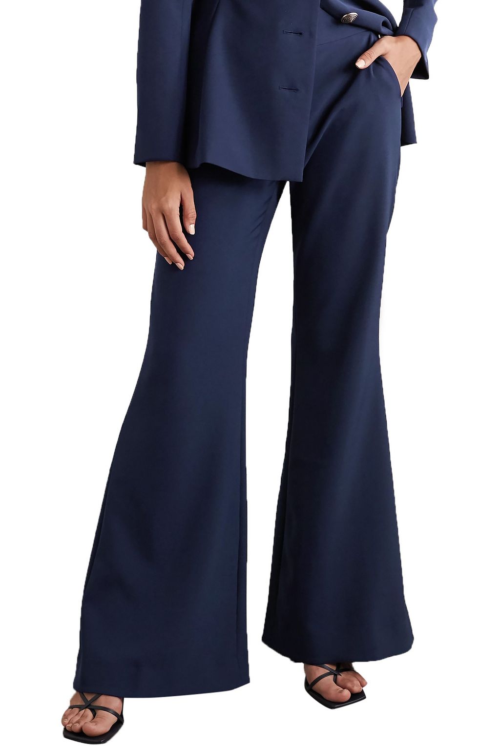 SALONI Ivy crepe flared pants