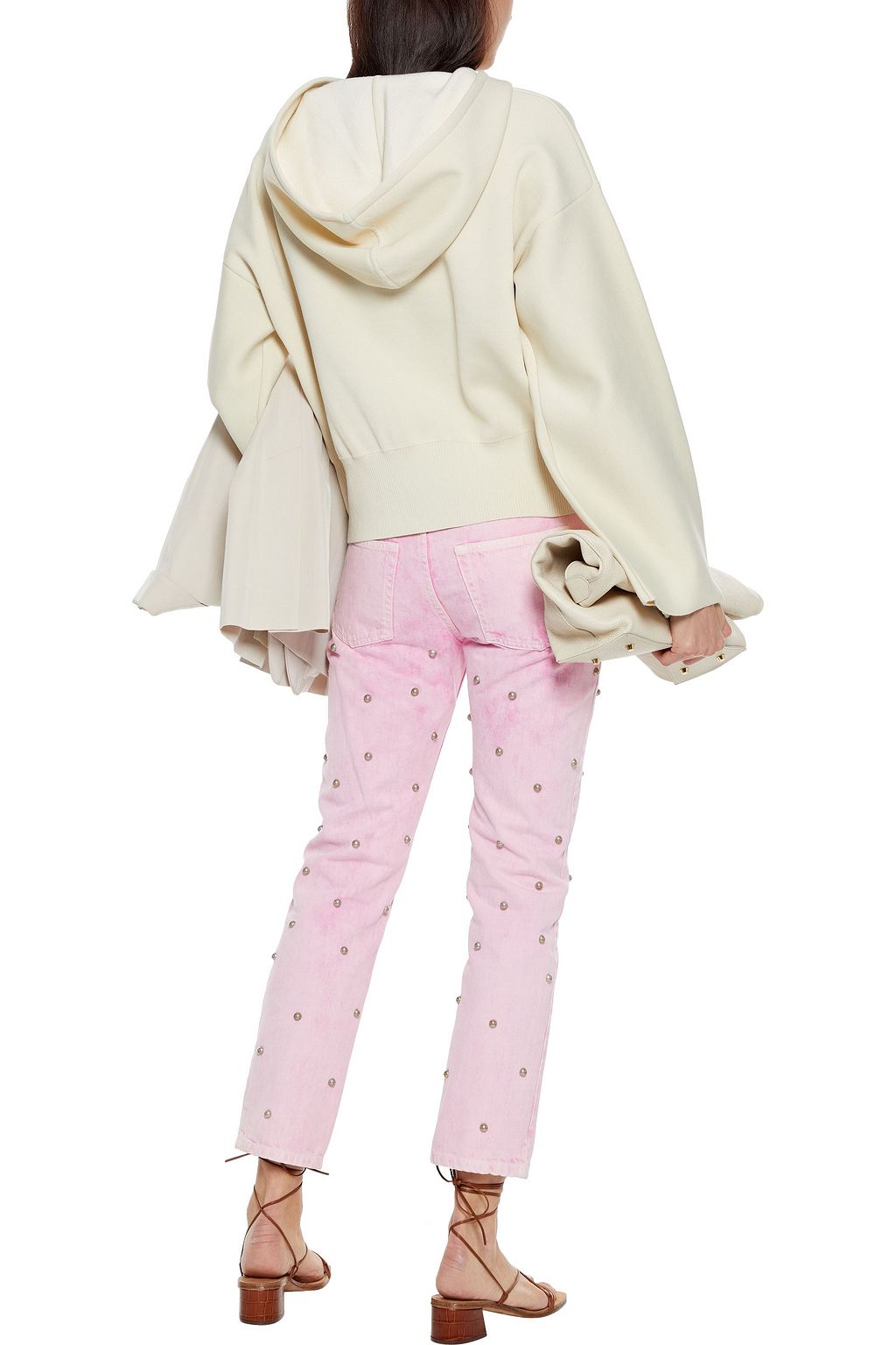 MARANT ÉTOILE Fliffa cropped studded high-rise straight-leg jeans