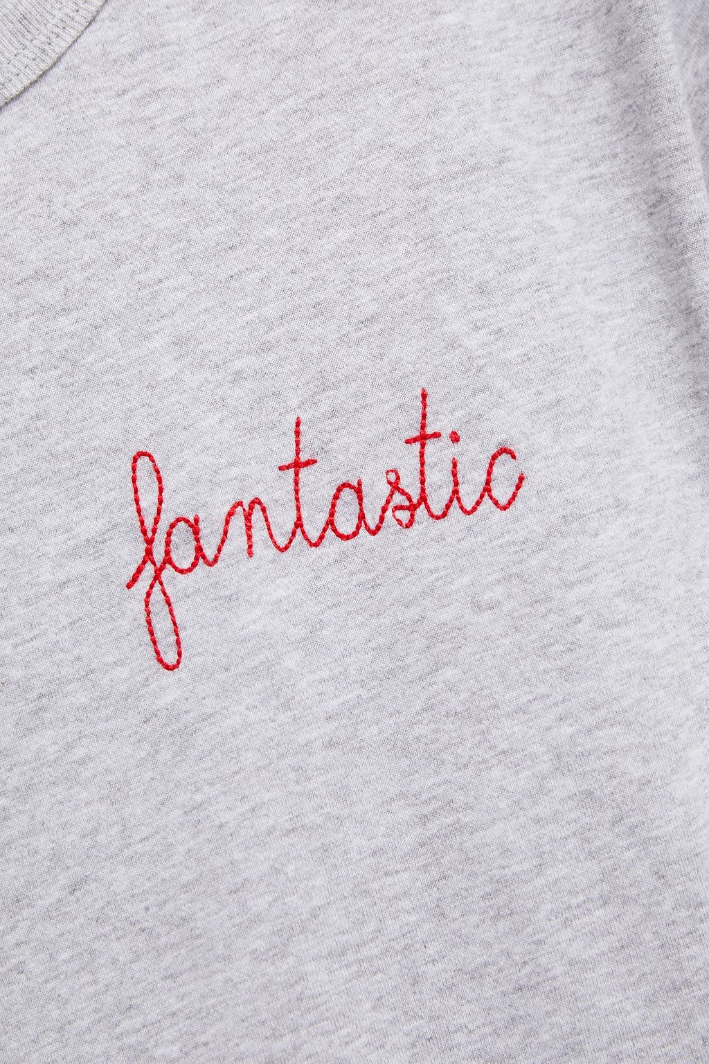 MAISON LABICHE Embroidered mélange cotton-jersey T-shirt