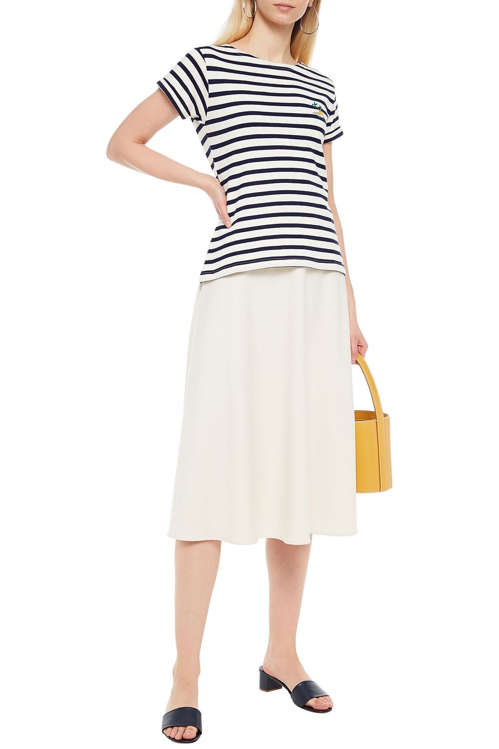 MAISON LABICHE Embroidered striped cotton top