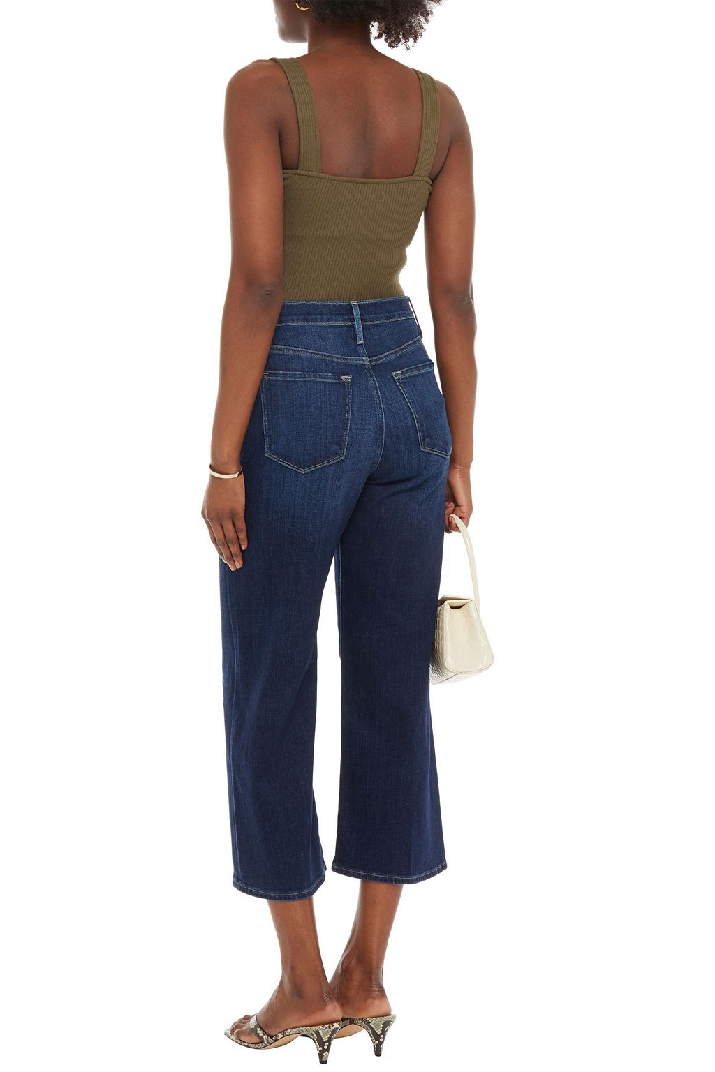 FRAME Ali High Waist cropped high-rise wide-leg jeans