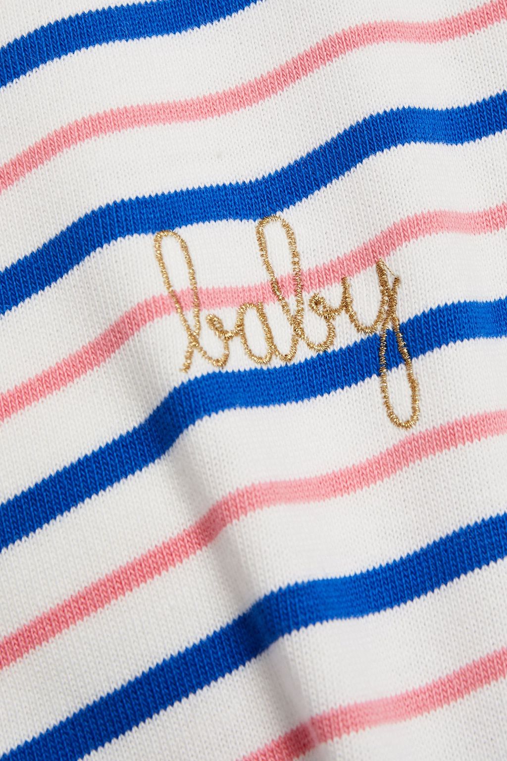 MAISON LABICHE Baby embroidered striped cotton-jersey T-shirt