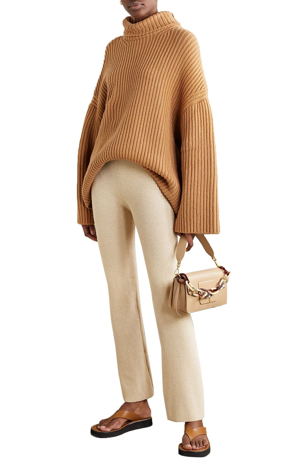 NANUSHKA Leba ribbed-knit flared pants