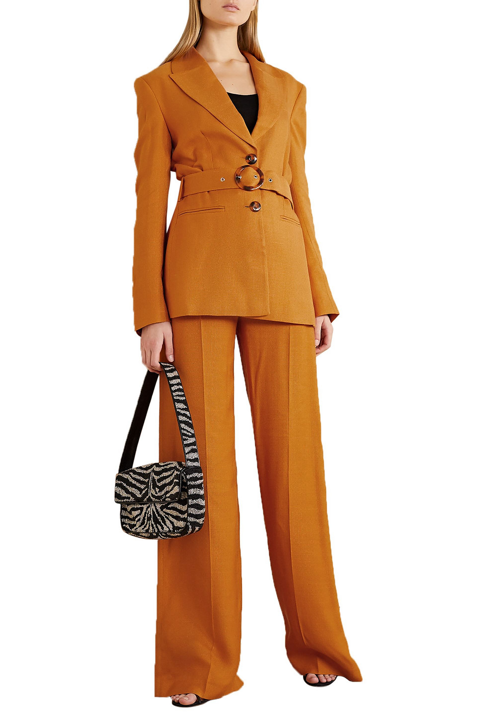 DE LA VALI HAWKINS BELTED WOVEN BLAZER