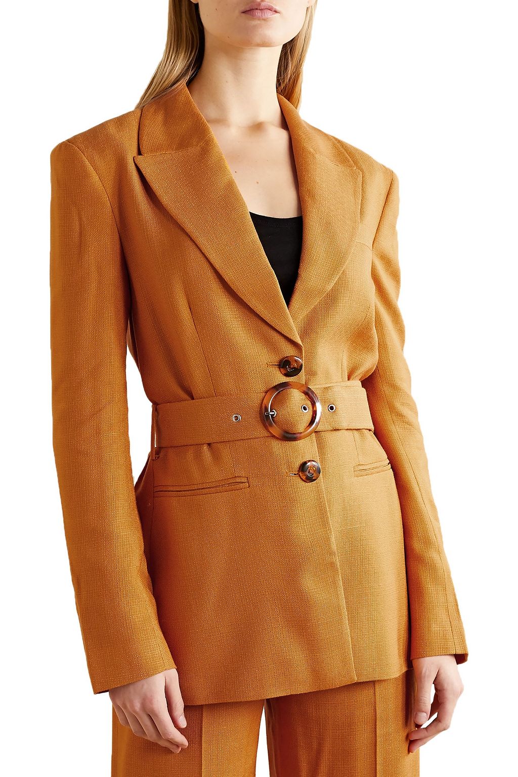 DE LA VALI Hawkins belted woven blazer