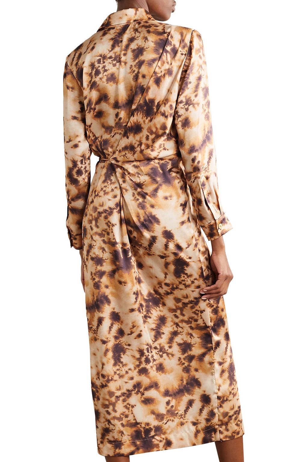 NANUSHKA Bisso wrap-effect tie-dyed satin-twill midi dress