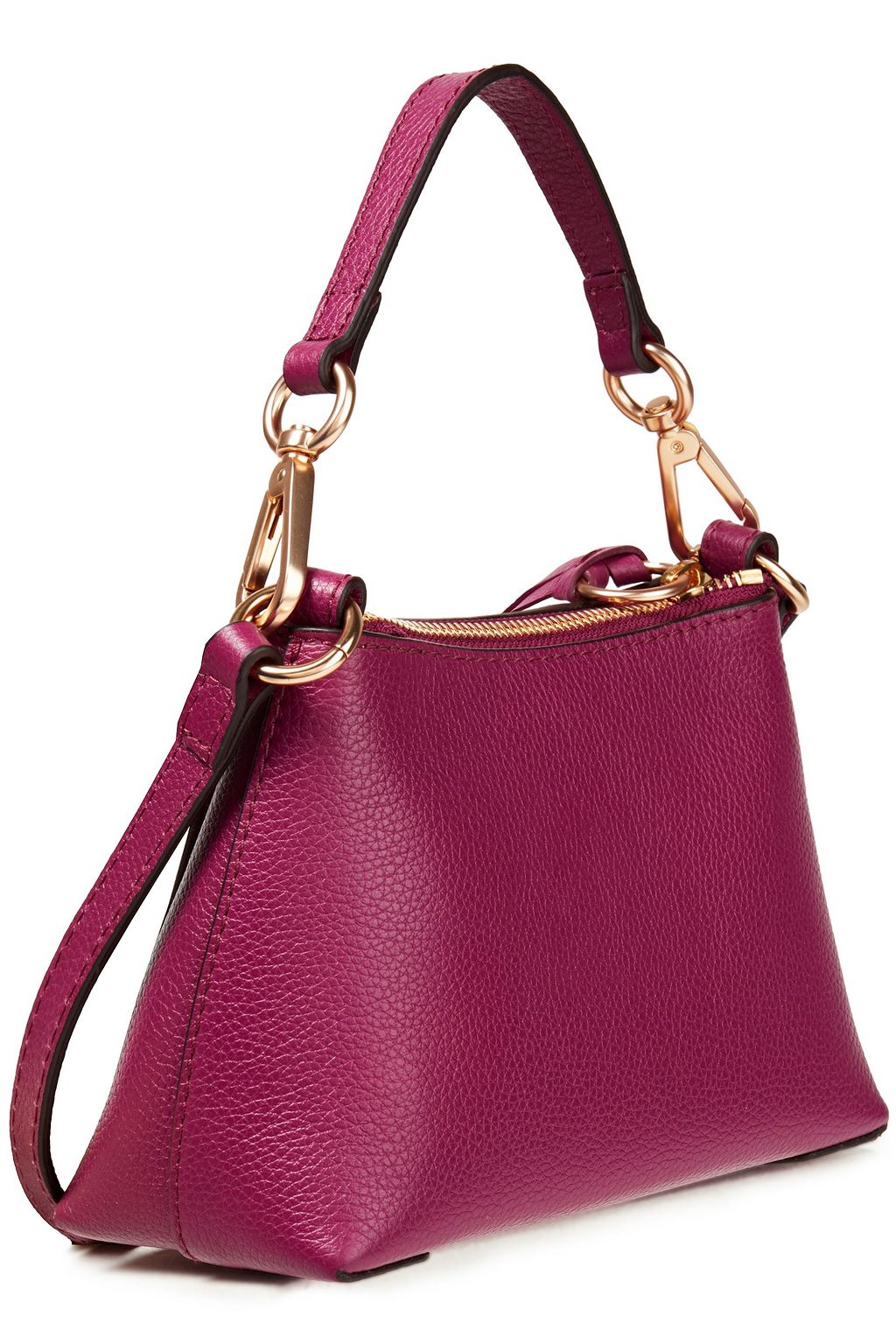 SEE BY CHLOÉ Joan suede-paneled pebbled-leather shoulder bag