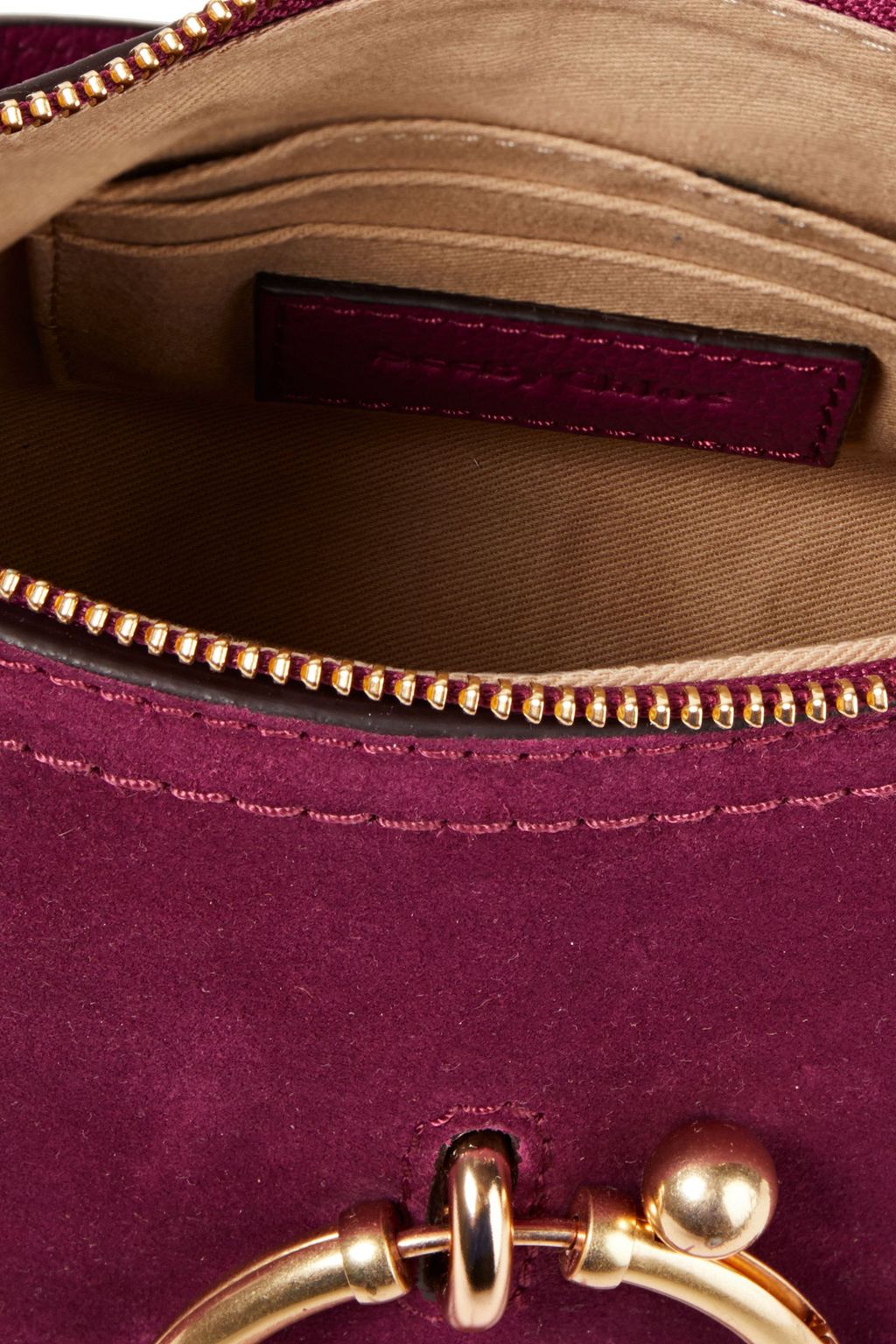 SEE BY CHLOÉ Joan suede-paneled pebbled-leather shoulder bag
