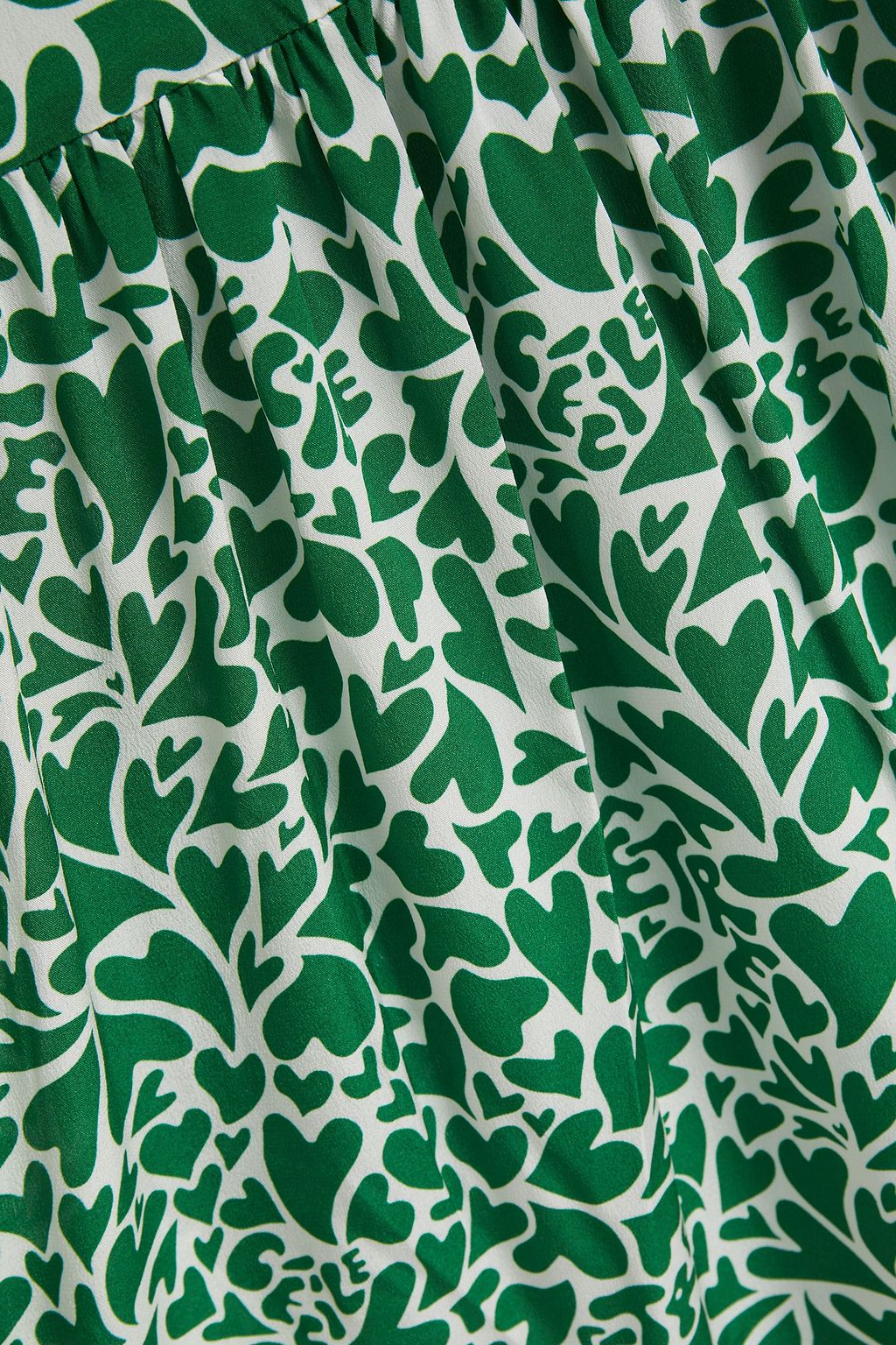 ÊTRE CÉCILE Amber Camou Heart printed silk crepe de chine midi dress