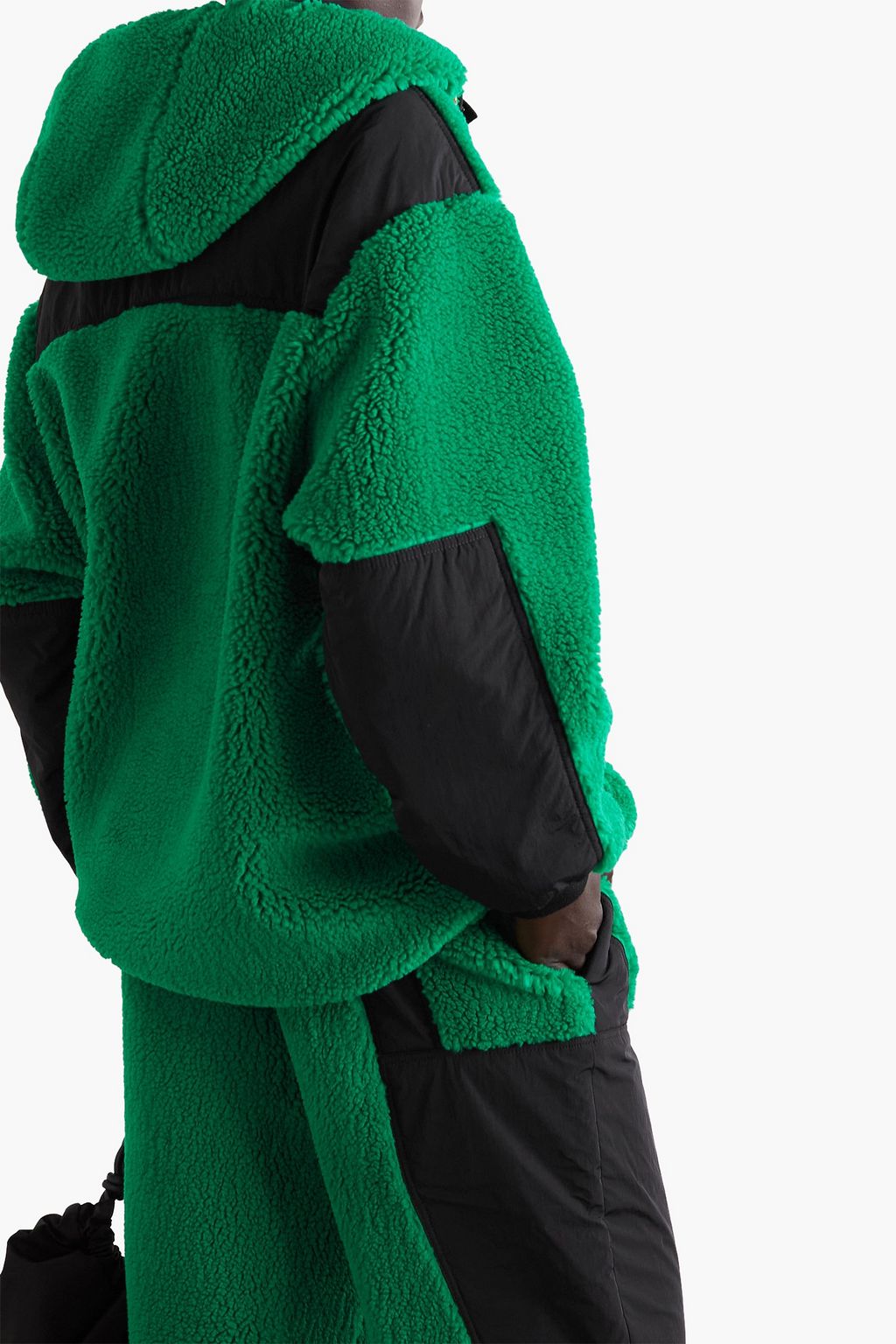 STELLA MCCARTNEY Marlee shell-paneled fleece hooded half-zip jacket