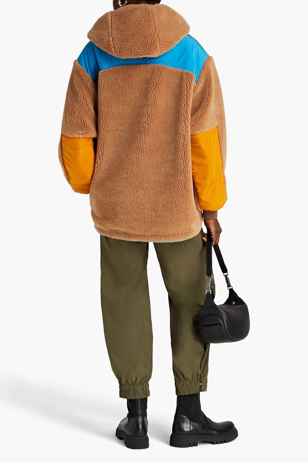 STELLA MCCARTNEY Marlee oversized paneled fleece and shell hoodie