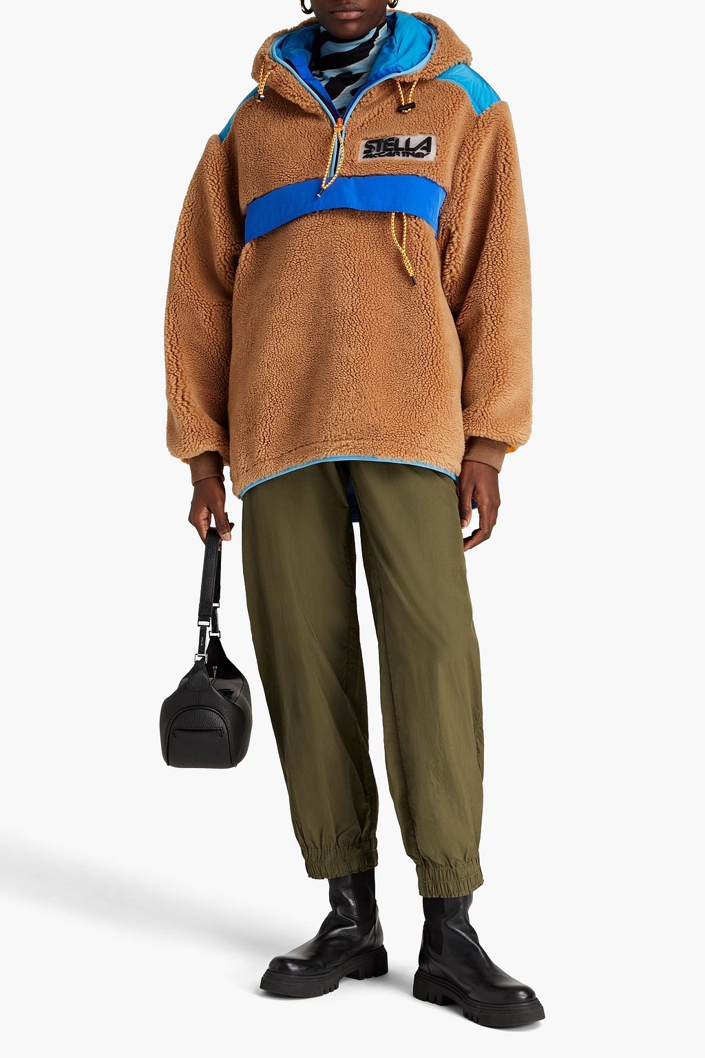 STELLA MCCARTNEY Marlee oversized paneled fleece and shell hoodie