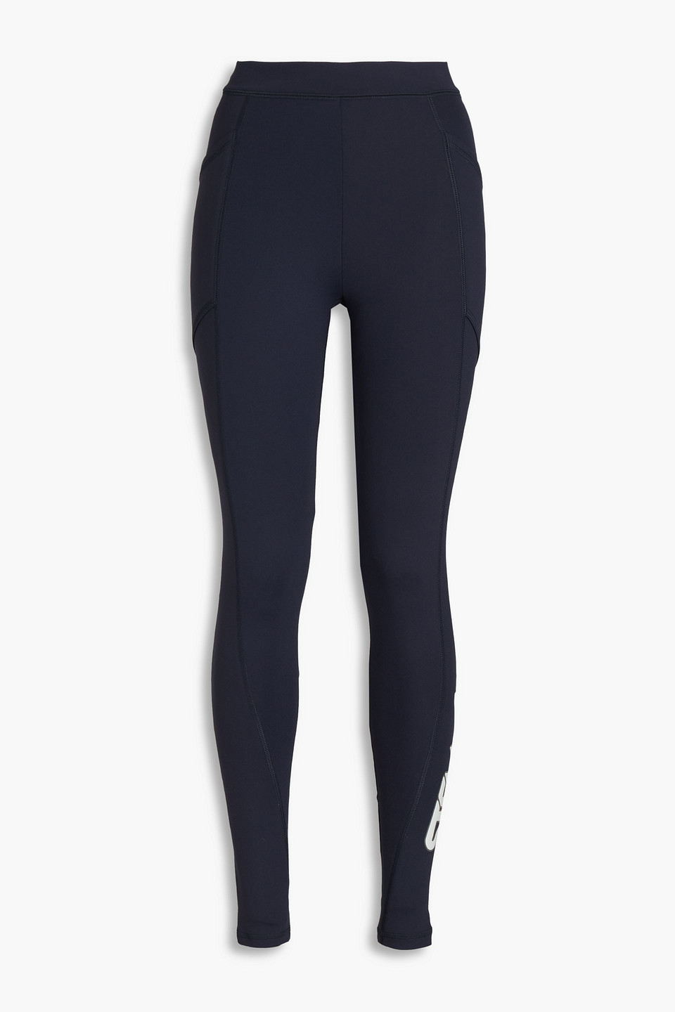 Stella Mccartney Logo-print Scuba Leggings In Midnight Blue