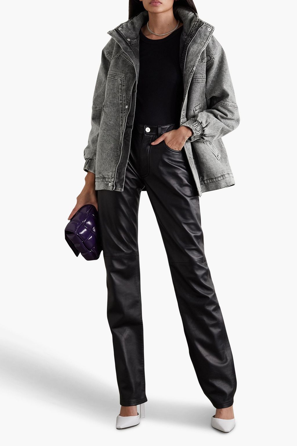 STELLA MCCARTNEY Galaxy hooded faded denim jacket