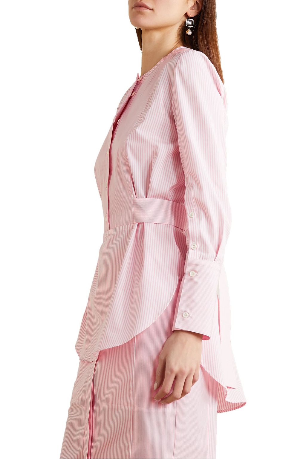 ALTUZARRA Rudder pinstriped cotton-poplin skirt
