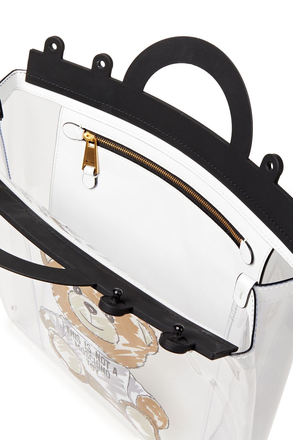 MOSCHINO Leather-trimmed printed PVC tote