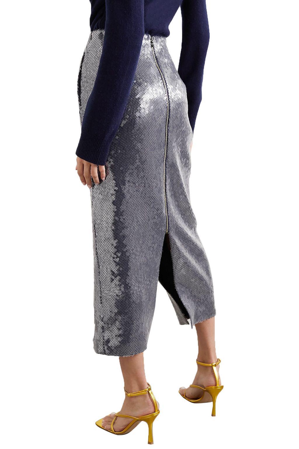 ROLAND MOURET Nobel sequined jersey midi skirt