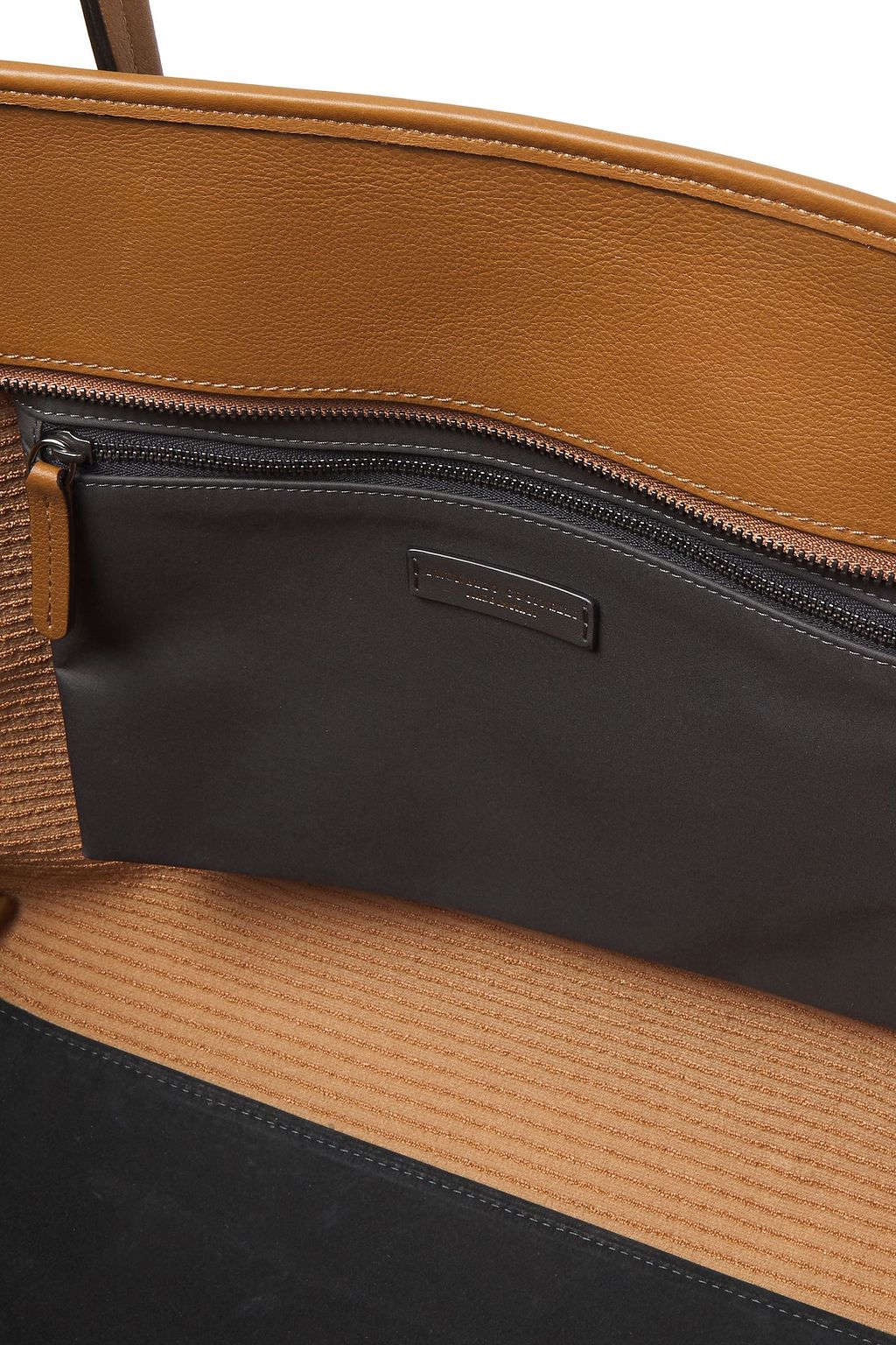 BRUNELLO CUCINELLI Tote Bag aus Leder und Raffiabastimitat  mit Zierperlen