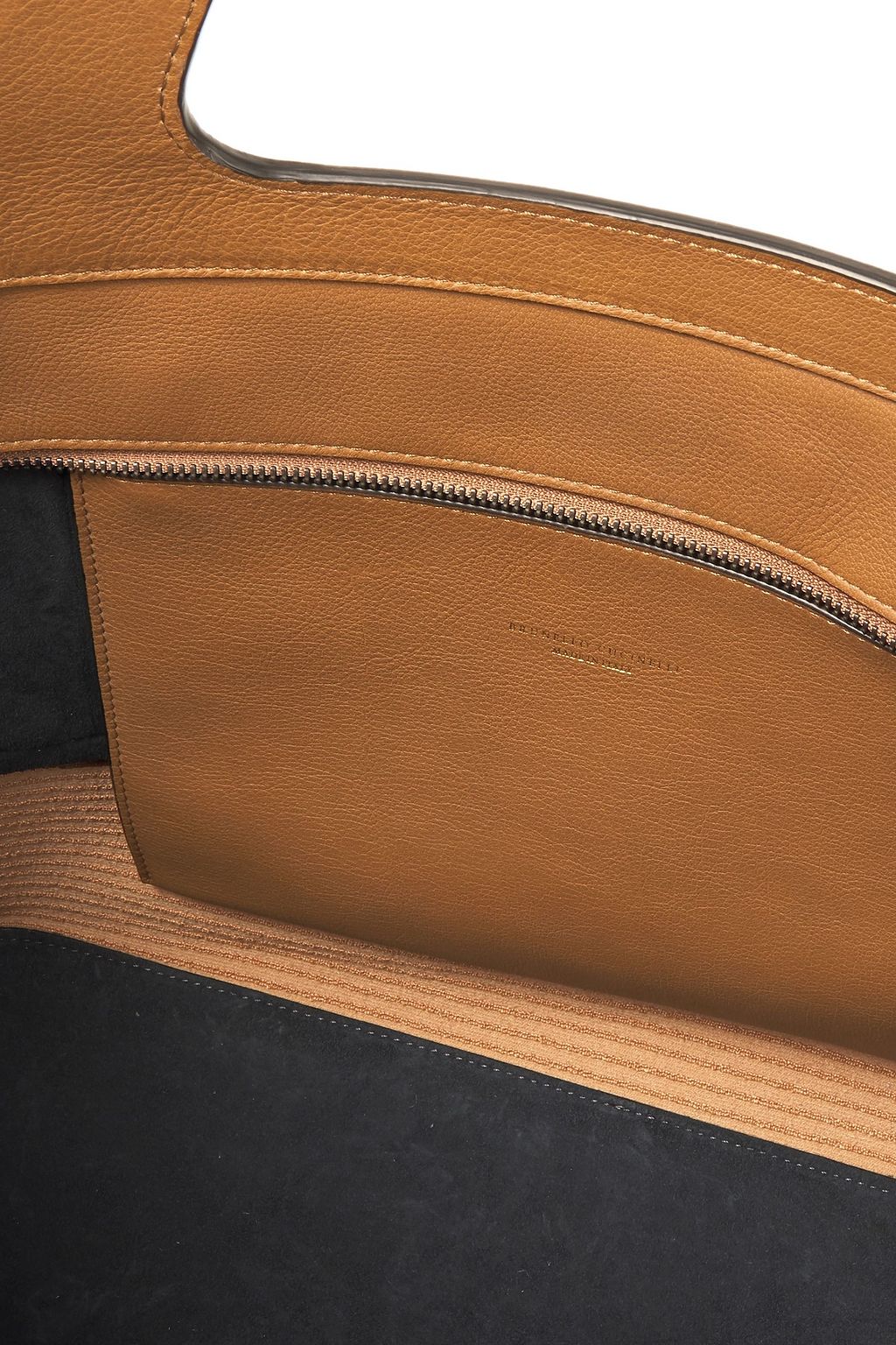BRUNELLO CUCINELLI Pebbled-leather and faux raffia tote