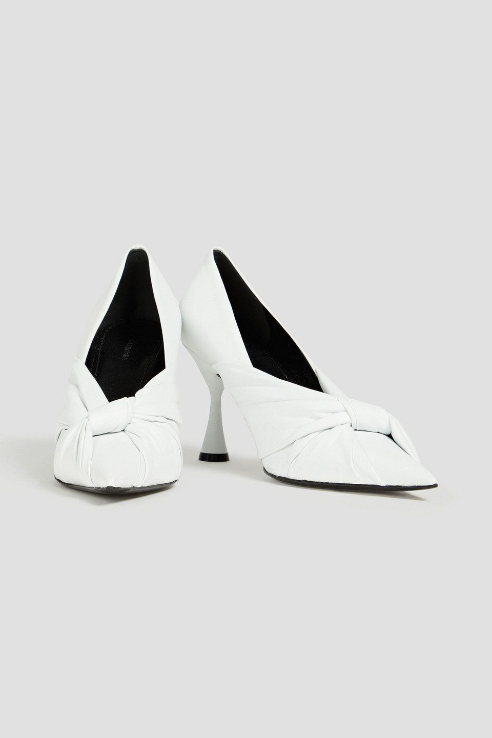 Balenciaga Knotted Leather Pumps In White
