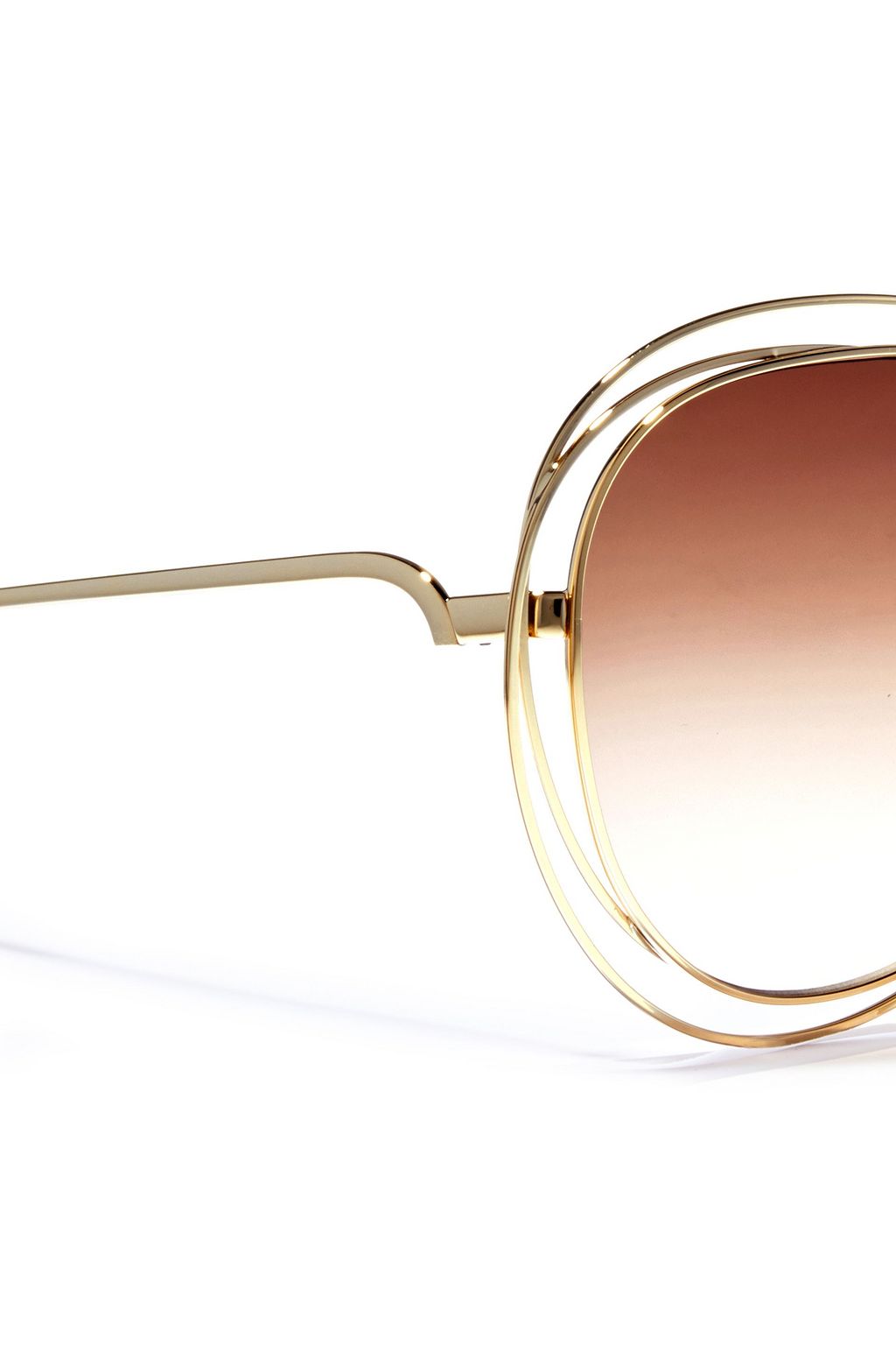 CHLOÉ Aviator-style gold-tone and acetate sunglasses