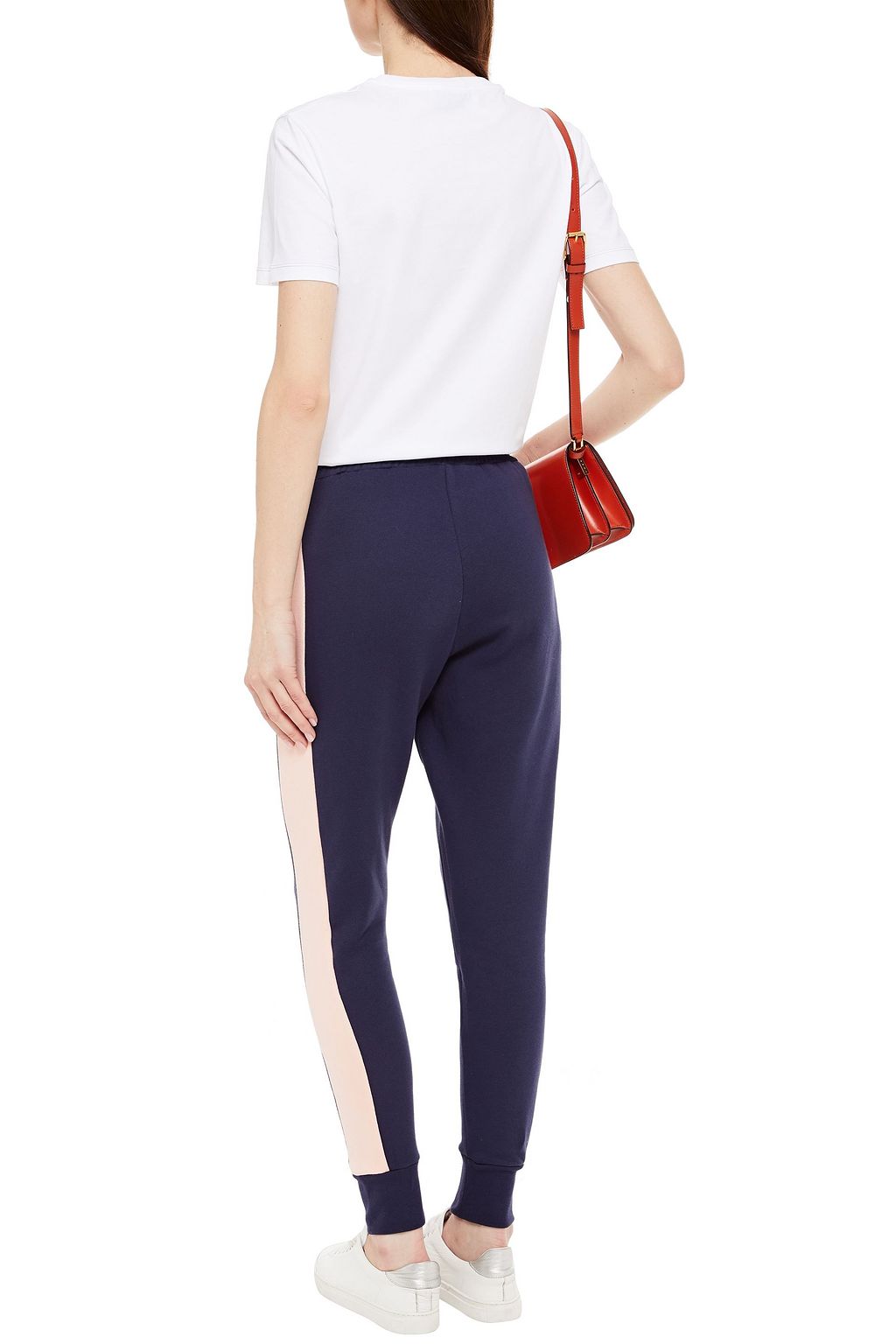 ÊTRE CÉCILE Two-tone cotton-fleece track pants