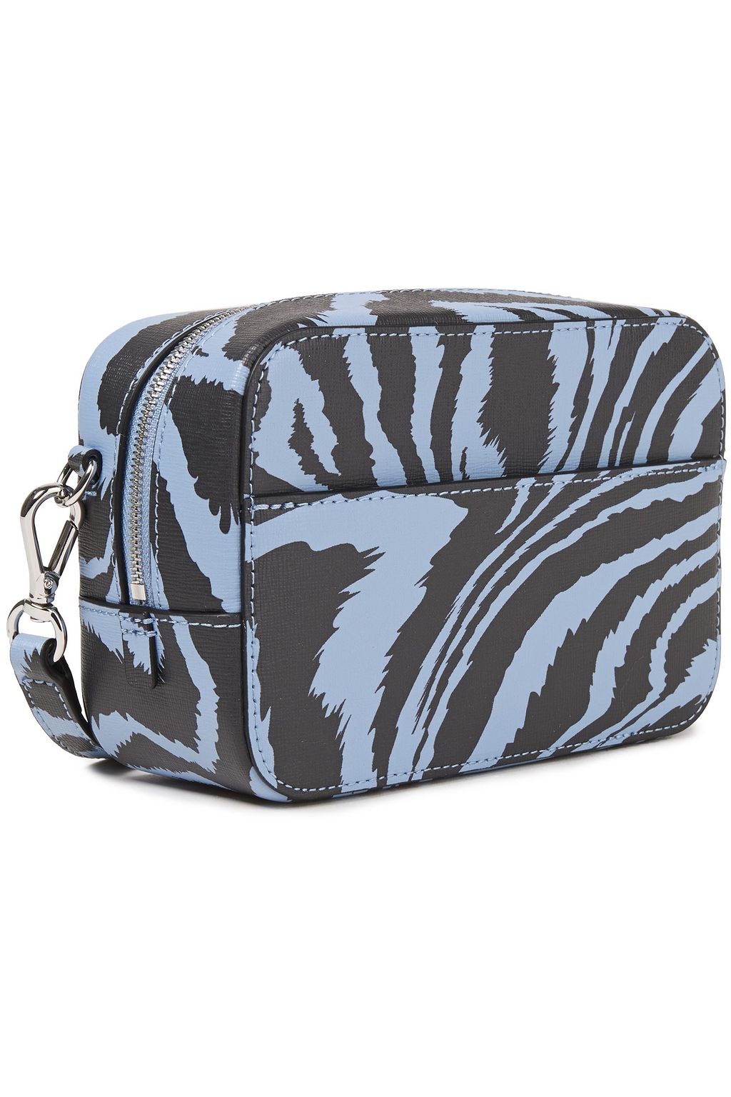 GANNI Tiger-print textured-leather shoulder bag