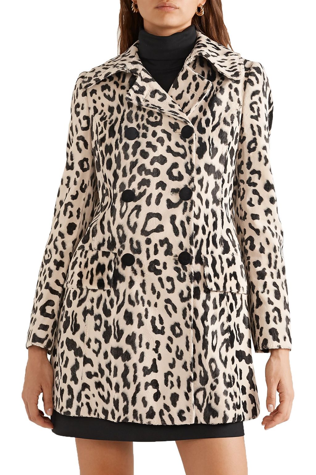 Animal print Double-breasted leopard-print faux fur coat | Sale up to