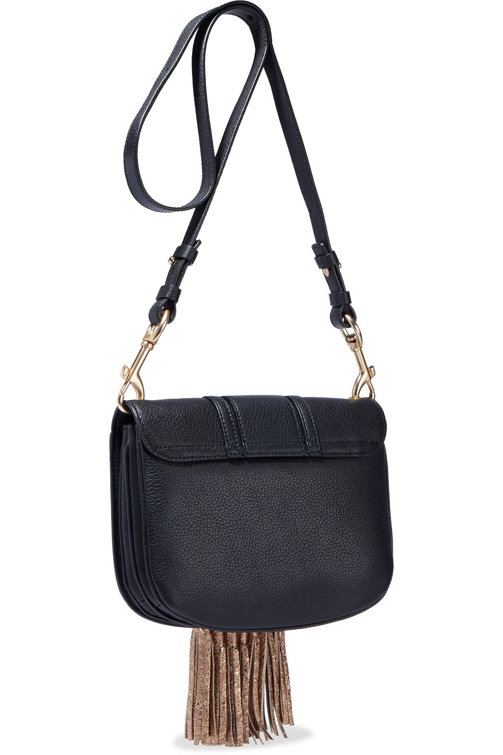 SEE BY CHLOÉ Hana small tasseled pebbled-leather shoulder bag